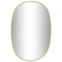 Стенно овално огледало с фина златиста рамка 60 x 40 см