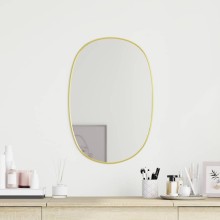 Стенно овално огледало с фина златиста рамка 60 x 40 см