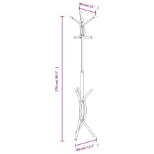 Стояща закачалка LOOP, черна, ⌀ 40 см, височина 176 см
