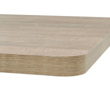 Трапезна бистро маса в стил Industrial Modern, цвят естествен дъб и черна стомана, 80 x 80 см