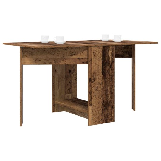 Трапезна маса в стил Boho, сгъваема, ЛПДЧ състарено старо дърво, 138 x 70 см