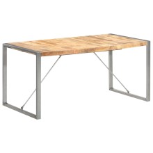 Трапезна маса в стил Industrial Modern, естествено масивно мангово дърво и сива стомана, 160 x 80 см
