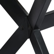 Трапезна маса в стил Industrial Modern, кафяво грубо масивно мангово дърво и черна стомана, 200 x 100 см