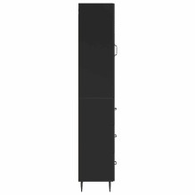 Висок модулен шкаф с врата и 3 чекмеджета, черен, 33 x 34,5 x 180 см