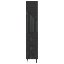 Висок модулен шкаф с врата и 3 чекмеджета, черен, 33 x 34,5 x 180 см