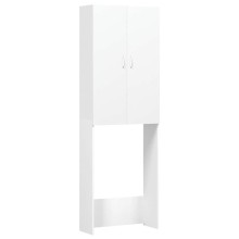 Висок шкаф за пералня с 2 врати и 3 отделения, бял, 64 x 25,5 x 190 см