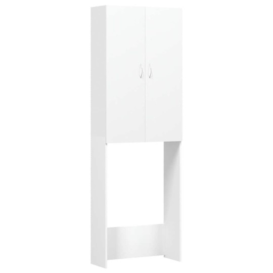 Висок шкаф за пералня с 2 врати и 3 отделения, бял, 64 x 25,5 x 190 см