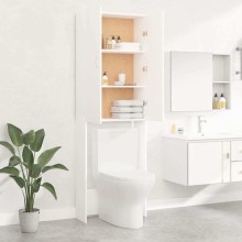 Висок шкаф за пералня с 2 врати и 3 отделения, бял, 64 x 25,5 x 190 см