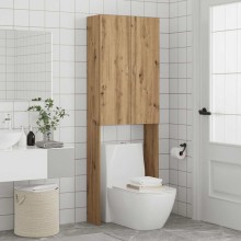 Висок шкаф за пералня с 2 врати и 3 отделения, дъб артизан, 64 x 25,5 x 190 см