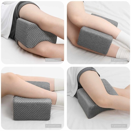 Анатомична възглавница за колене Knee Align Memory, 26 x 21,5 x 15 см, сива