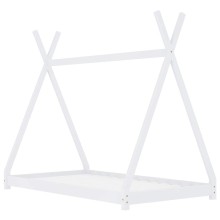 Бебешко легло Монтесори типи, бяло, бор масив, 70x140 см