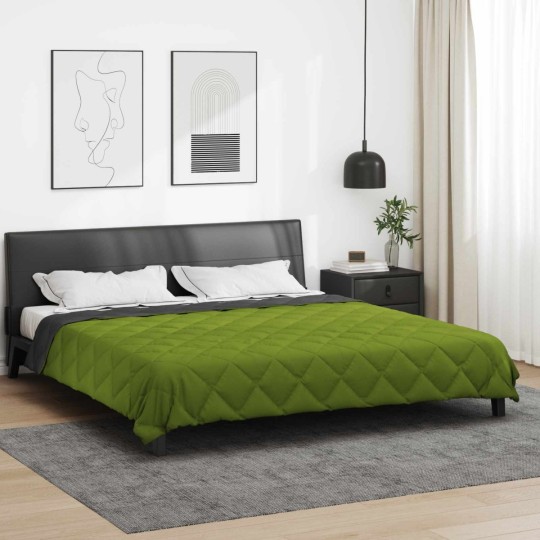 Двулицева лятна олекотена завивка Color Warm с полиестерен пълнеж, 200 г/м², в зелено и антрацит
