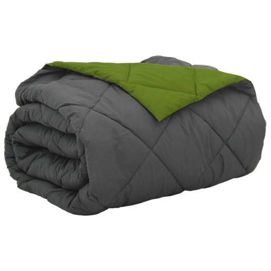 Двулицева лятна олекотена завивка Color Warm с полиестерен пълнеж, 200 г/м², в зелено и антрацит