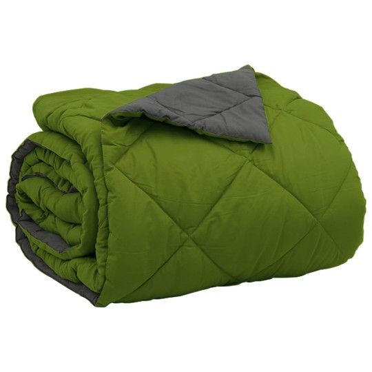 Двулицева лятна олекотена завивка Color Warm с полиестерен пълнеж, 200 г/м², в зелено и антрацит