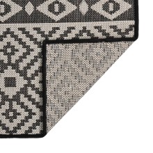 Градински плоскотъкан килим Tribal, черни шевици