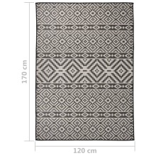 Градински плоскотъкан килим Tribal, черни шевици