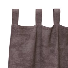Кадифени завеси в цвят тъмнокафяв с текстилни гайки (уши), 2 бр., 140 x 245 см