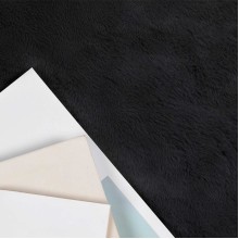 Килим OLITE имитация на заешка козина, с неплъзгаща се основа, Черно