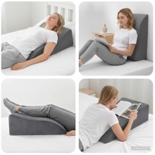 Клиновидна възглавница за крака Leg Elevation Comfort, 68 x 41 x 24 см, сива