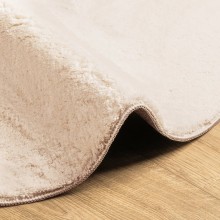 Кръгъл плюшен килим HUARTE, бежов