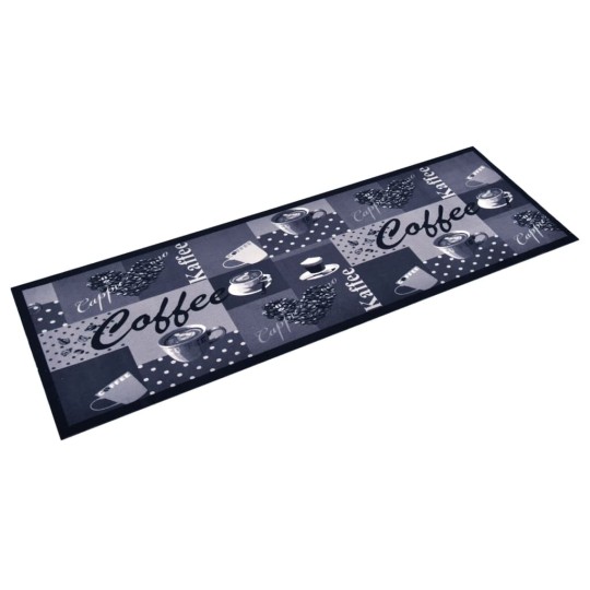 Кухненско килимче Coffee Retro Print, син, 60x300 см