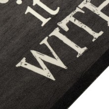 Кухненско килимче Say it with Coffee, черно, 60x180 см, кадифе