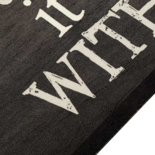 Кухненско килимче Say it with Coffee, черно, 60x180 см, кадифе