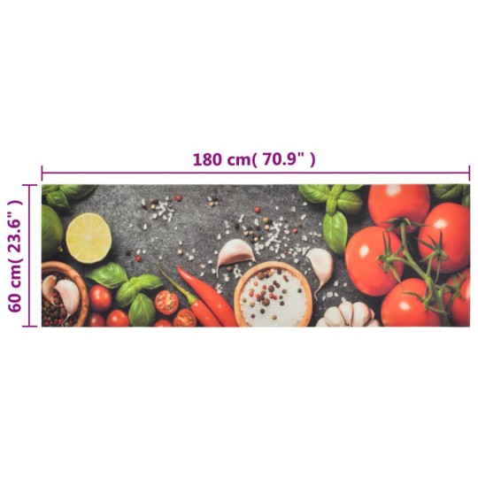 Кухненско килимче Vegetables & Herbs, 60x180 см, кадифе