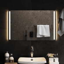 LED стенно огледало за баня с две вертикални светлинни ленти и USB захранване, 80x50 см