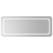 LED стенно огледало за баня с периферна рамка с омекотени ъгли и USB захранване, 40x100 см