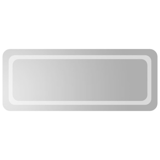 LED стенно огледало за баня с периферна рамка с омекотени ъгли и USB захранване, 40x100 см