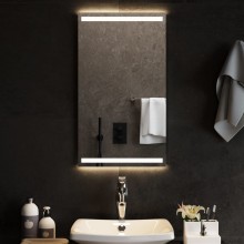 LED стенно огледало за баня с USB захранване и две вертикални светлинни ленти, 40x70 см