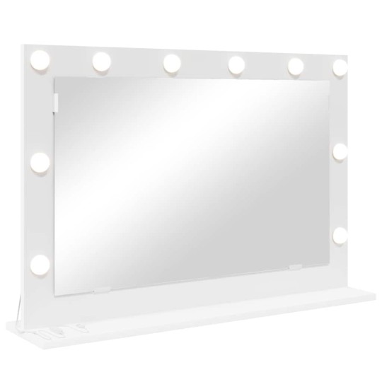 Настолно тоалетно огледало с Холивуд LED осветление бяло 80 x 15 см
