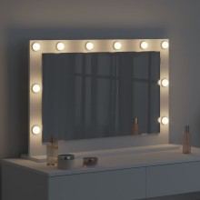 Настолно тоалетно огледало с Холивуд LED осветление бяло 80 x 15 см