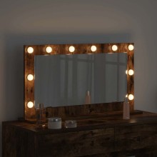 Настолно тоалетно огледало с Холивуд LED осветление опушен дъб 80 x 45 см