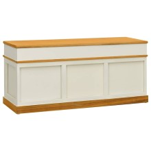 Пейка за съхранение с 3 чекмеджета от масивна пауловния, бяла, 100 x 35 x 45 см