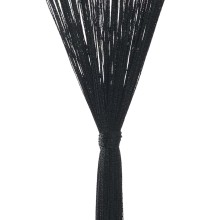 Пердета с ресни в цвят черен за тръбен корниз, 2 бр., 100 x 250 см