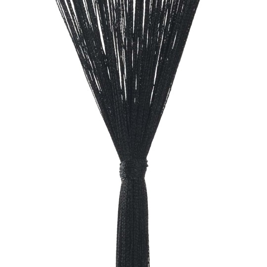 Пердета с ресни в цвят черен за тръбен корниз, 2 бр., 100 x 250 см
