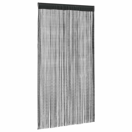 Пердета с ресни в цвят черен за тръбен корниз, 2 бр., 100 x 250 см