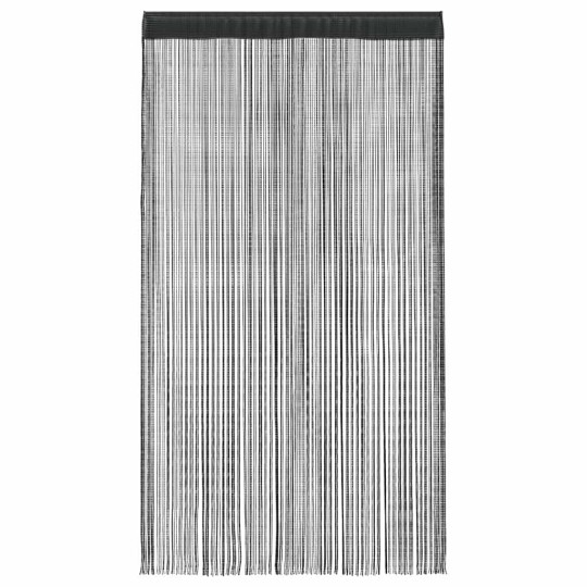 Пердета с ресни в цвят черен за тръбен корниз, 2 бр., 100 x 250 см