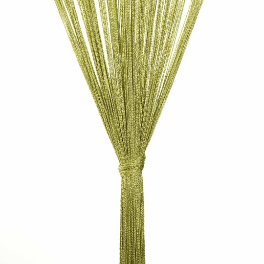 Пердета с ресни в цвят зелен за тръбен корниз, 2 бр., 140 x 250 см