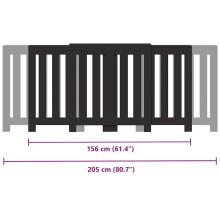 Разтегателна декоративна решетка за радиатор ALVERO, черен, 156-205x21,5x83,5 см