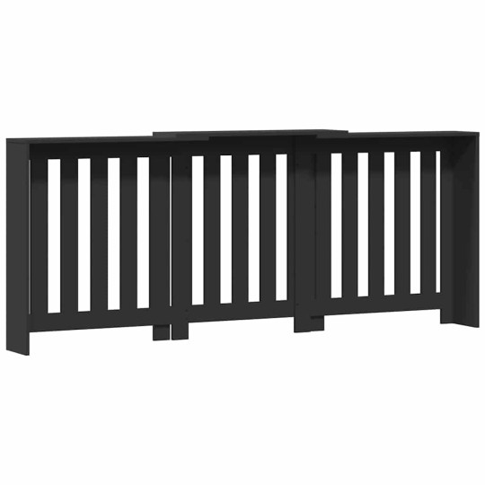 Разтегателна декоративна решетка за радиатор ALVERO, черен, 156-205x21,5x83,5 см