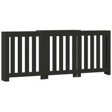 Разтегателна декоративна решетка за радиатор ALVERO, черен, 156-205x21,5x83,5 см