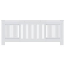 Разтегателна декоративна решетка за радиатор CALDORA, бял, 142-205x20,5x81,5 см