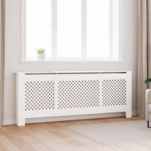 Разтегателна декоративна решетка за радиатор LUVENA, бял, 142-205x20,5x81,5 см