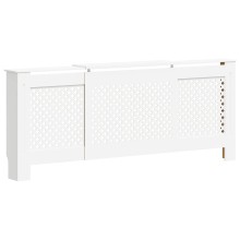 Разтегателна декоративна решетка за радиатор LUVENA, бял, 142-205x20,5x81,5 см