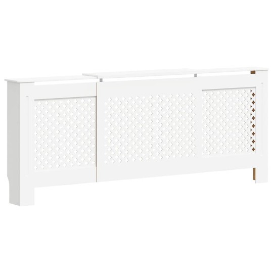 Разтегателна декоративна решетка за радиатор LUVENA, бял, 142-205x20,5x81,5 см