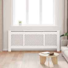 Разтегателна декоративна решетка за радиатор LUVENA, бял, 142-205x20,5x81,5 см