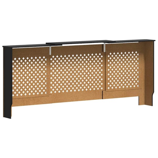 Разтегателна декоративна решетка за радиатор LUVENA, черен, 142-205x20,5x81,5 см